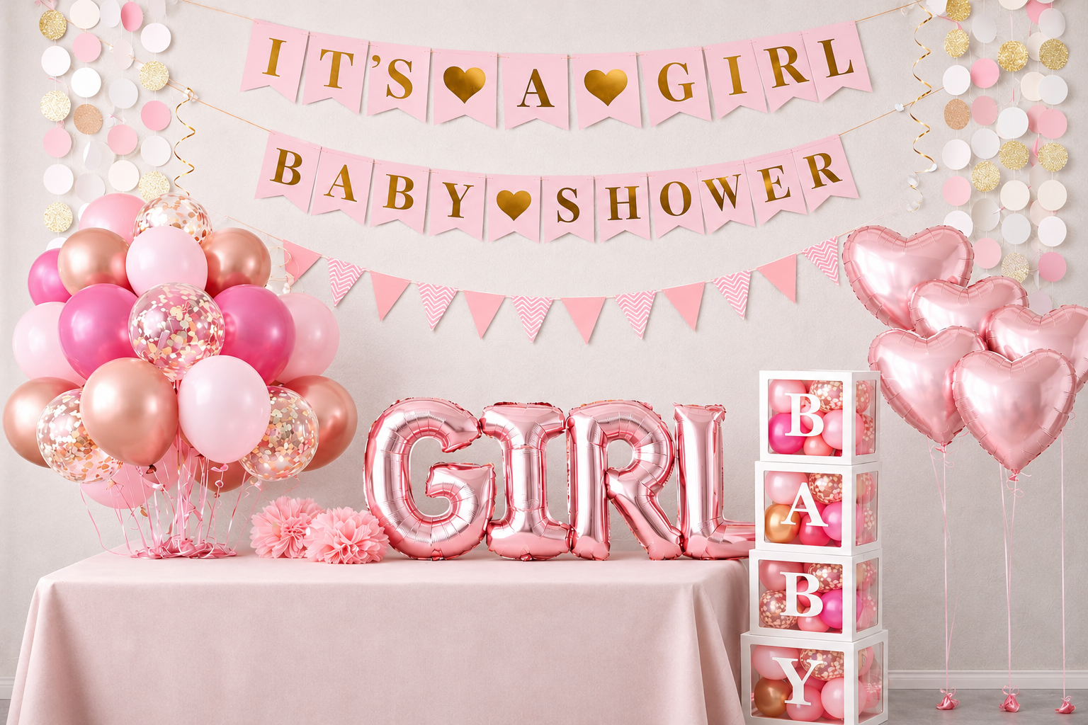 It’s a Girl + BABY letter blokken partybox