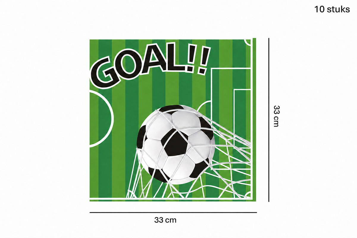 Groene voetbalservetten met Goal tekst