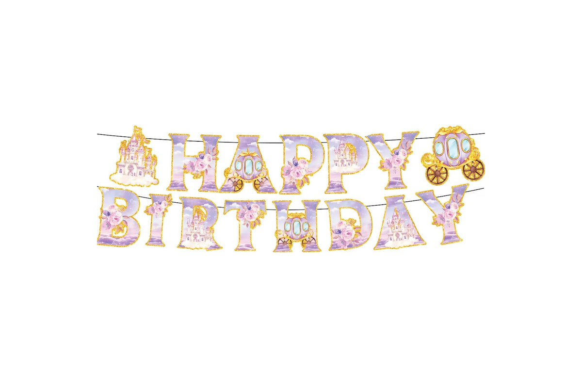 Happy Birthday slinger met prinsessenthema