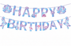 Happy Birthday slinger met zeemeerminnen en schelpen