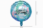 Ronde zeemeermin folieballon met Happy Birthday tekst