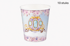 Roze prinsessenbeker met koets en bloemen