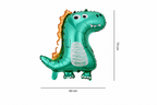Turquoise dinosaurus folieballon met oranje rugstekels